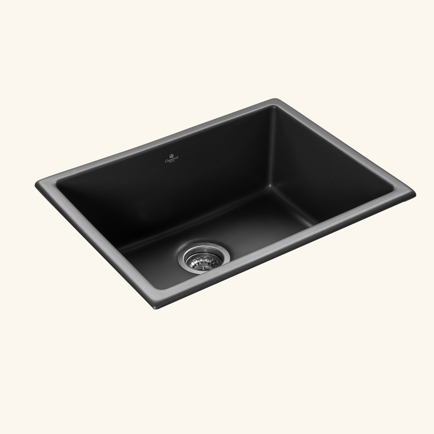 Évier céramique noir mat FELIX 1 bac 610x460 mm - sans trop plein