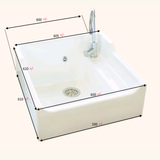 Evier timbre d'office céramique blanc HONORÉ 1 bac