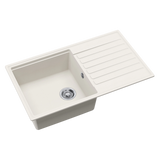 Evier granit blanc Helika KOPA 1 bac 1 égouttoir
