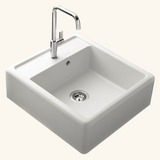 Évier timbre d´office granit blanc cassé Kümbad KIWI - 1 bac 595x630