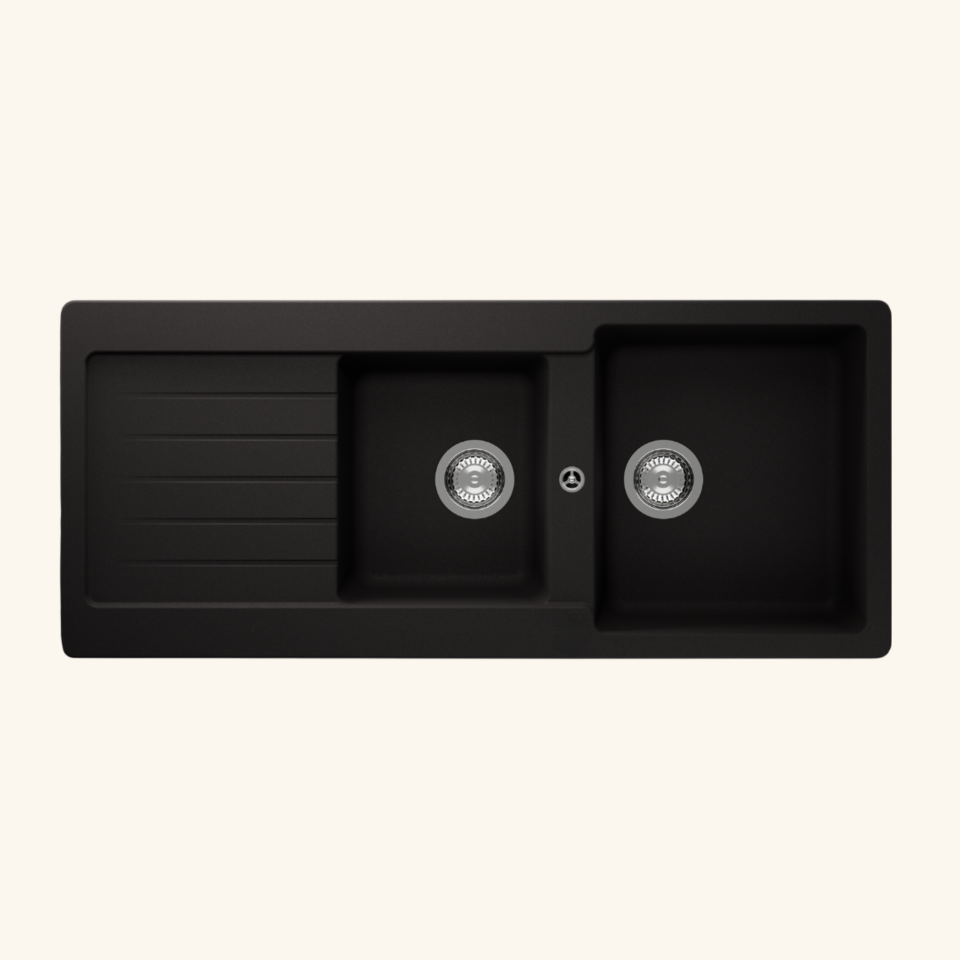 Évier granit noir Schock LEDIS 2 bacs 1 égouttoir