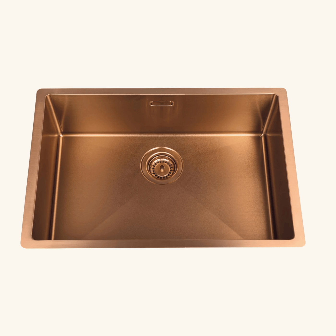 Évier sous-plan inox PVD cuivre Luisina LEGATO 1 bac 660x440 - Grille et cache bonde cuivre inclus