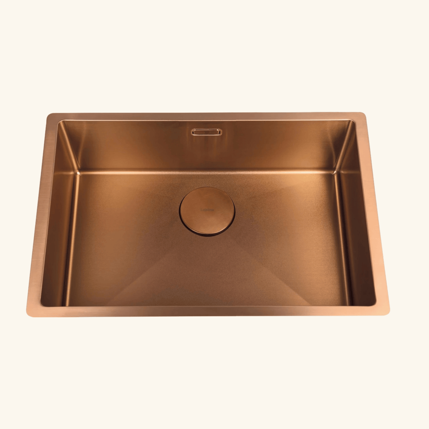 Évier sous-plan inox PVD cuivre Luisina LEGATO 1 bac 660x440 - Grille et cache bonde cuivre inclus