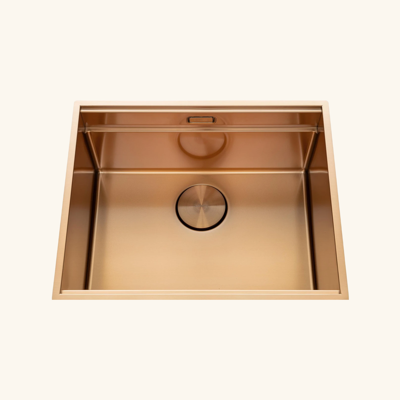 Évier sous-plan inox cuivre Luisina LEGATO+ 1 bac 550x450 - Égouttoir, planche, cache bonde inclus