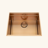 Évier sous-plan inox cuivre Luisina LEGATO+ 1 bac 550x450 - Égouttoir, planche, cache bonde inclus