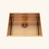 Évier sous-plan inox cuivre Luisina LEGATO+ 1 bac 550x450 - Égouttoir, planche, cache bonde inclus