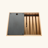 Évier sous-plan inox cuivre Luisina LEGATO+ 1 bac 550x450 - Égouttoir, planche, cache bonde inclus