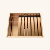 Évier sous-plan inox cuivre Luisina LEGATO+ 1 bac 550x450 - Égouttoir, planche, cache bonde inclus