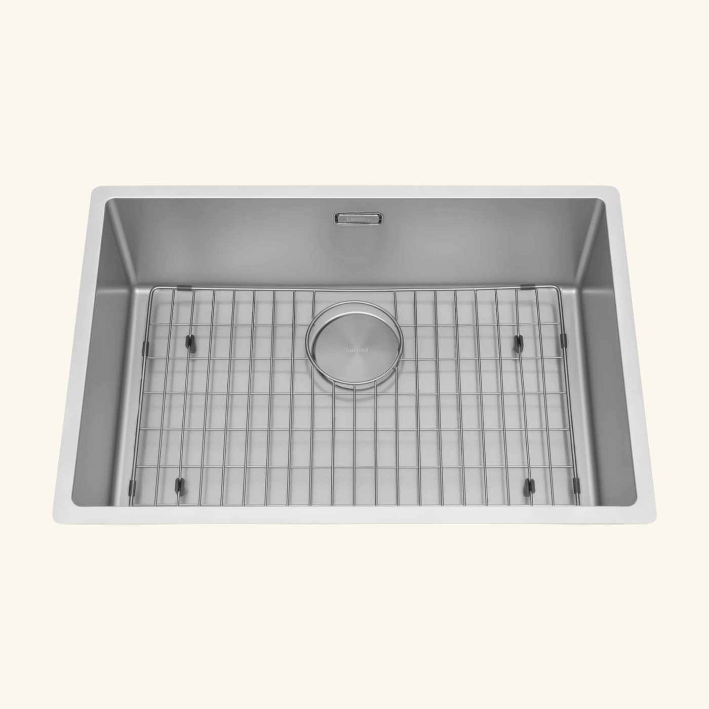 Évier sous-plan inox gris perle Luisina LEGATO 1 bac 660x440 - Grille et cache bonde inclus