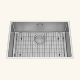 Évier sous-plan inox gris perle Luisina LEGATO 1 bac 660x440 - Grille et cache bonde inclus
