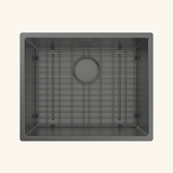 Évier à encastrer inox noir métallisé MAYA 1 bac 540x440 - Grille évier incluse