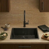 Évier à encastrer inox noir métallisé MAYA 1 bac 540x440 - Grille évier incluse