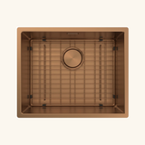 Évier à encastrer inox cuivre MAYA 1 bac 540x440 - Grille évier incluse