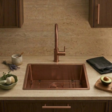 Évier à encastrer inox cuivre MAYA 1 bac 540x440 - Grille évier incluse