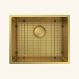 Évier à encastrer inox doré MAYA 1 bac 540x440 - Grille évier incluse