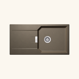 Évier granit taupe Schock MANHATTAN 1 grand bac 1 égouttoir