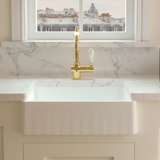 Évier timbre d'office sous-plan granit blanc Kümbad NORA 1 bac