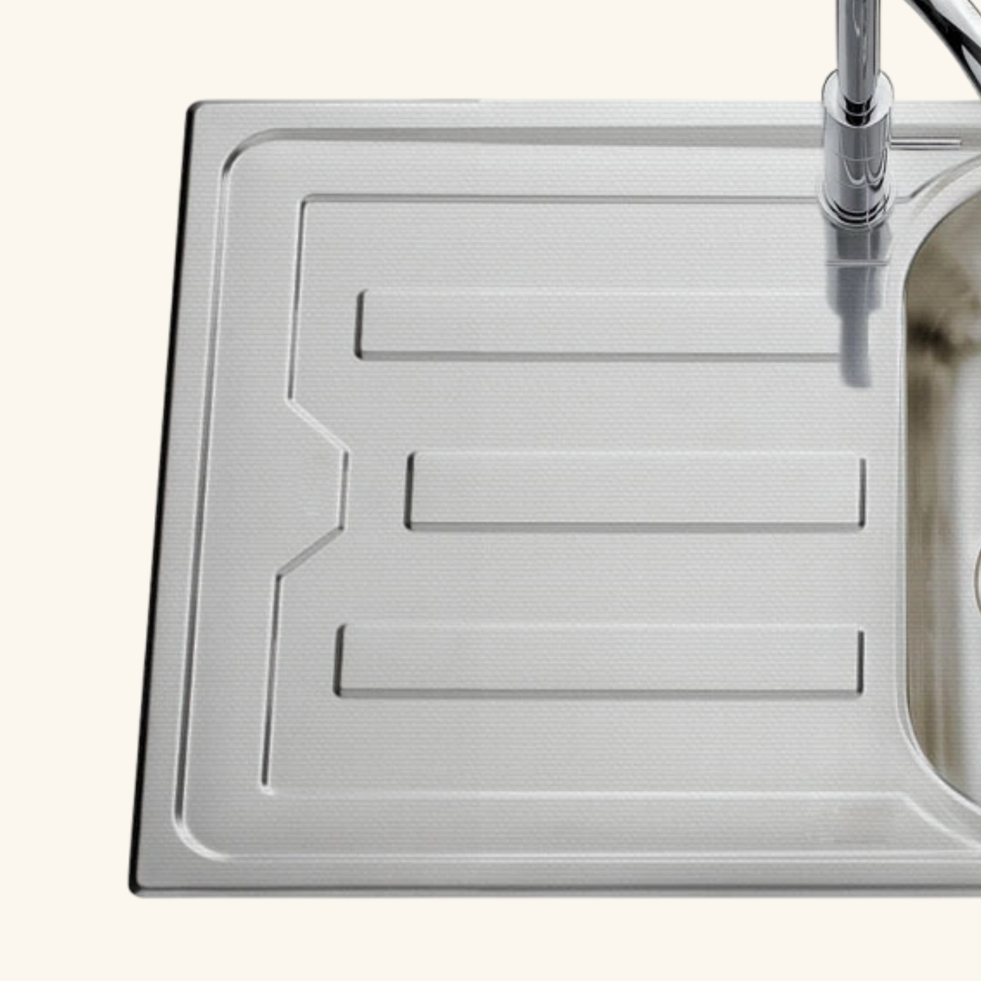 Évier inox mini structure BRAVA 1 grand bac 1 égouttoir