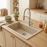 Évier granit beige Helika QUADRO 1 bac