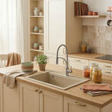Évier granit beige Helika QUADRO 1 bac