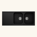Évier granit noir Schock REGALA 2 bacs 1 égouttoir