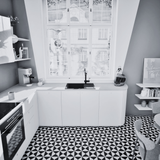 Evier granit noir profond Shock RONDA 1 grand bac - 1 petit égouttoir