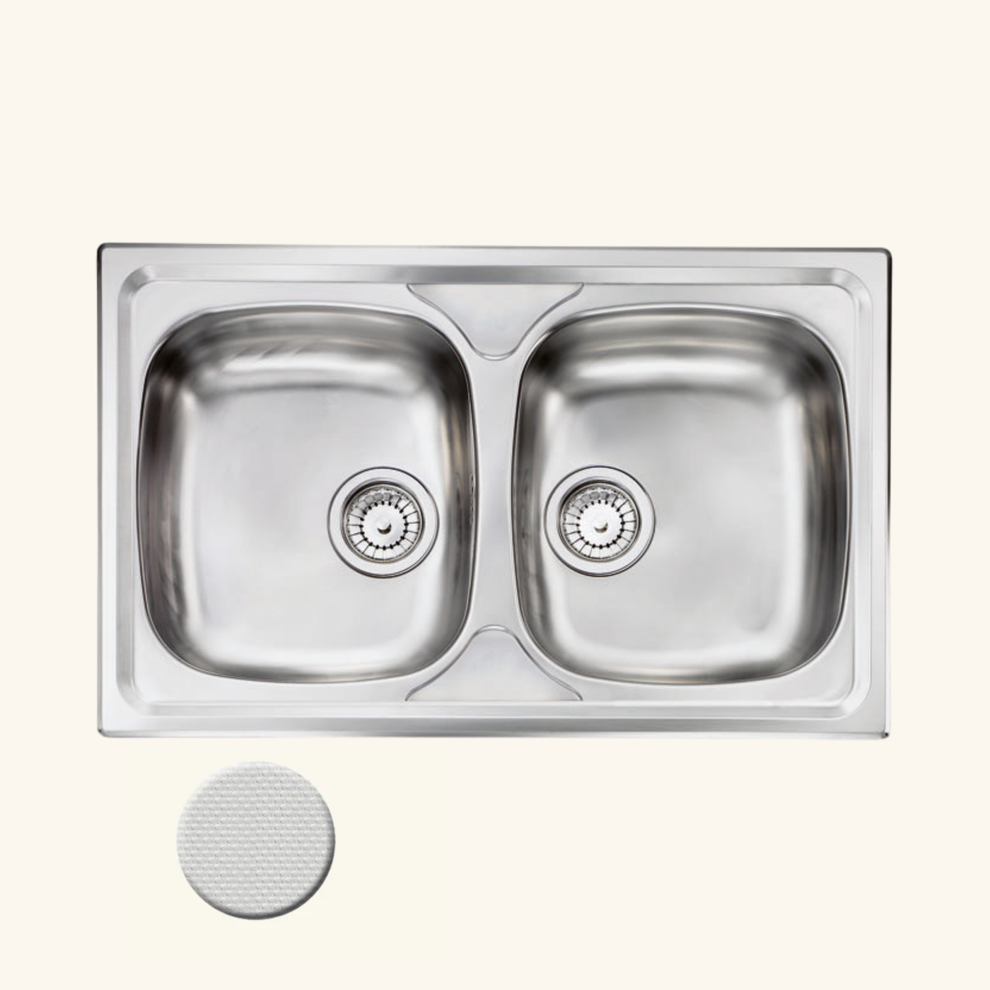 Évier inox nid d'abeille SCALDIS 2 bacs