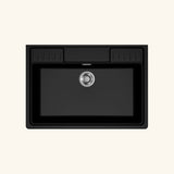 Évier timbre d'office granit noir SPAZIO