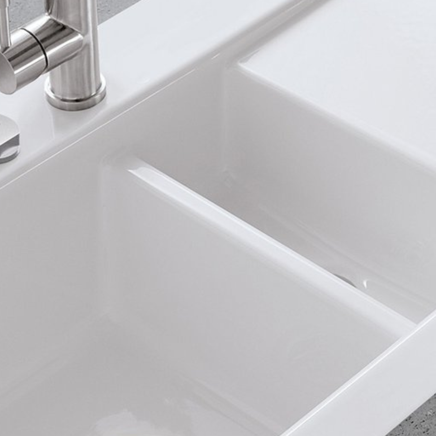 Evier céramique blanc V&B SUBWAY PURE 1 bac 1/2 eg droite • Cuisissimo