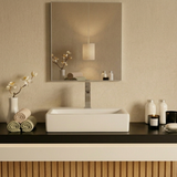 Vasque salle de bain céramique blanc à poser 1 bac 450x300
