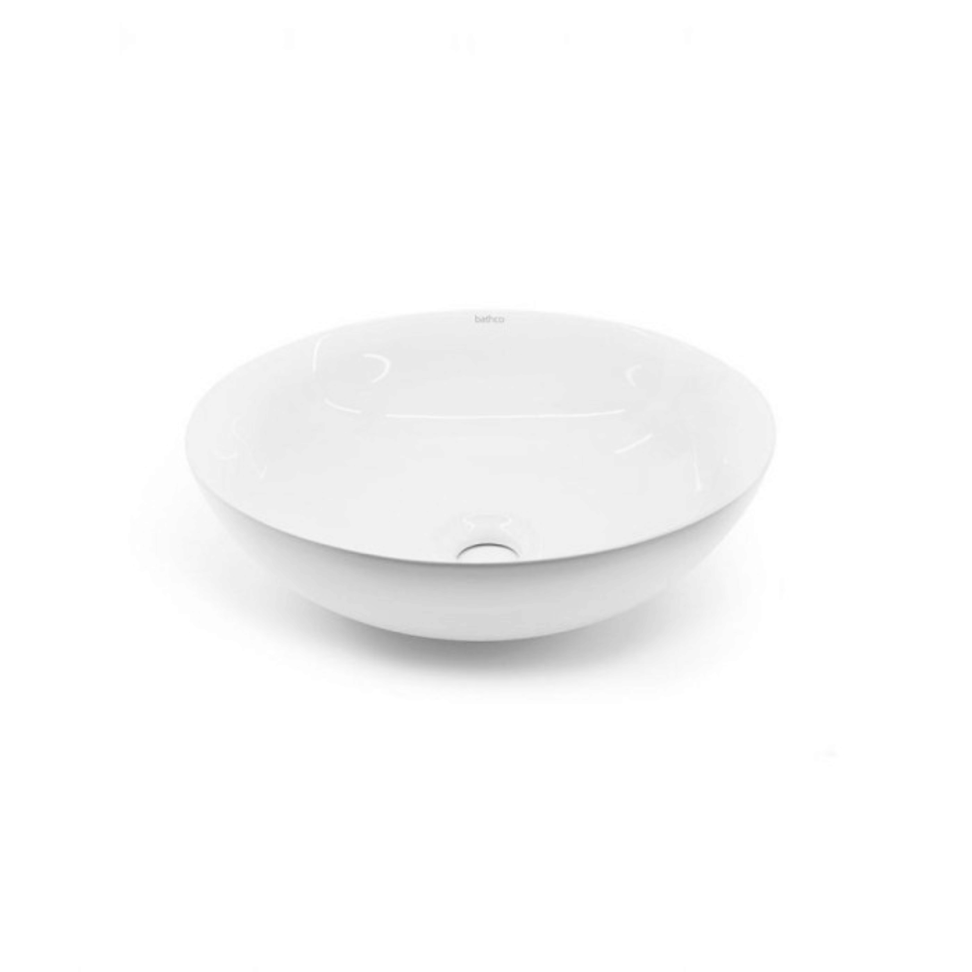 Vasque salle de bain ronde céramique blanc à poser POLLY 1 bac 390x390