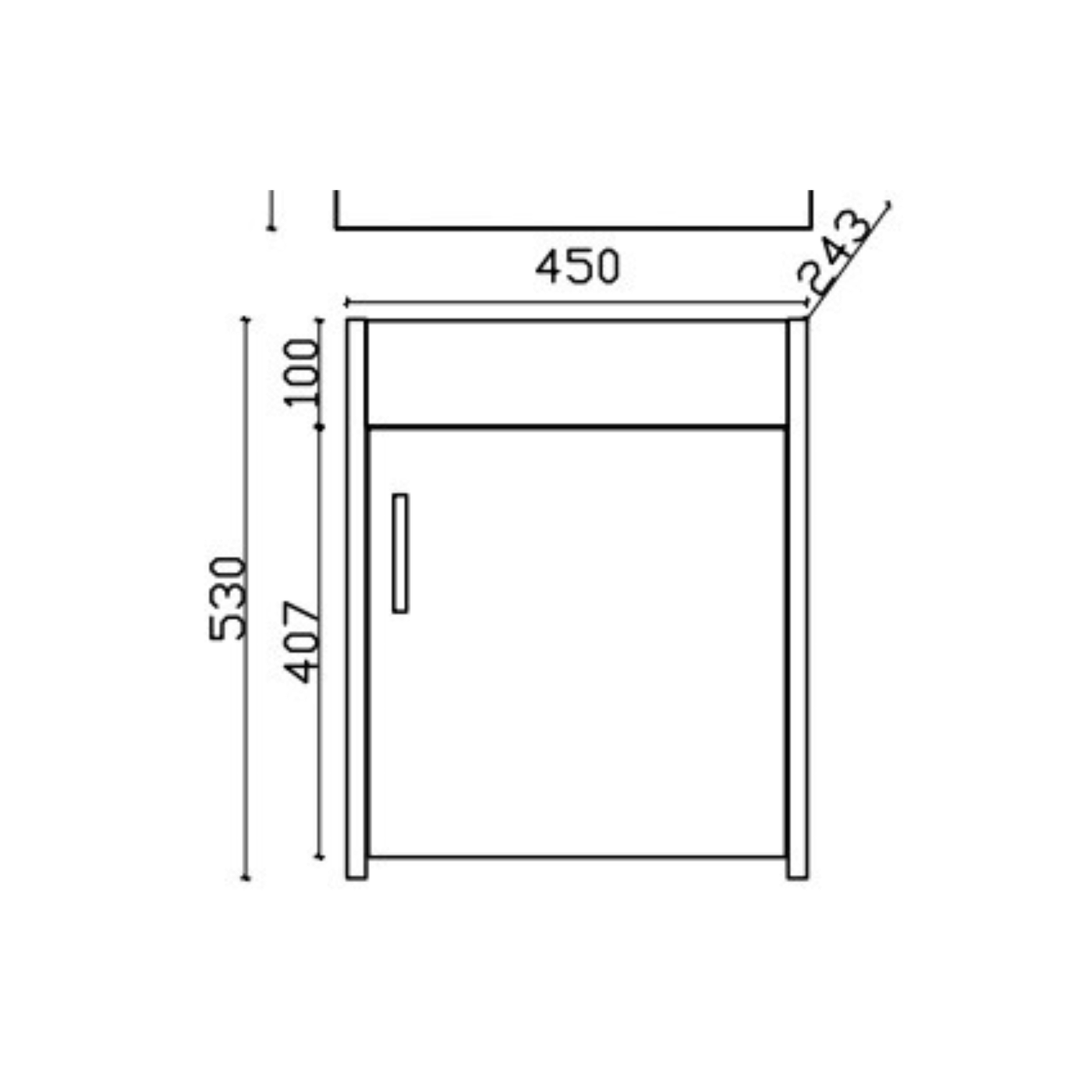 Meuble vasque salle de bain lave main céramique blanc et chêne JAMES 1 bac 500x450
