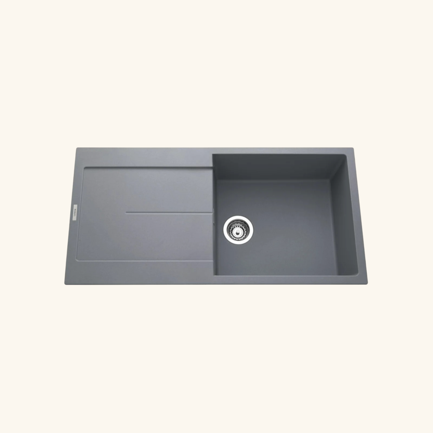 Évier granit gris Luisina TAM TAM 1 grand bac 1 égouttoir