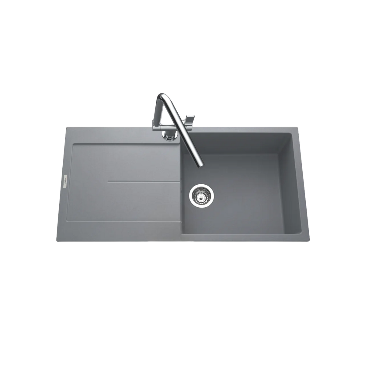 Évier granit gris Luisina TAM TAM 1 grand bac 1 égouttoir