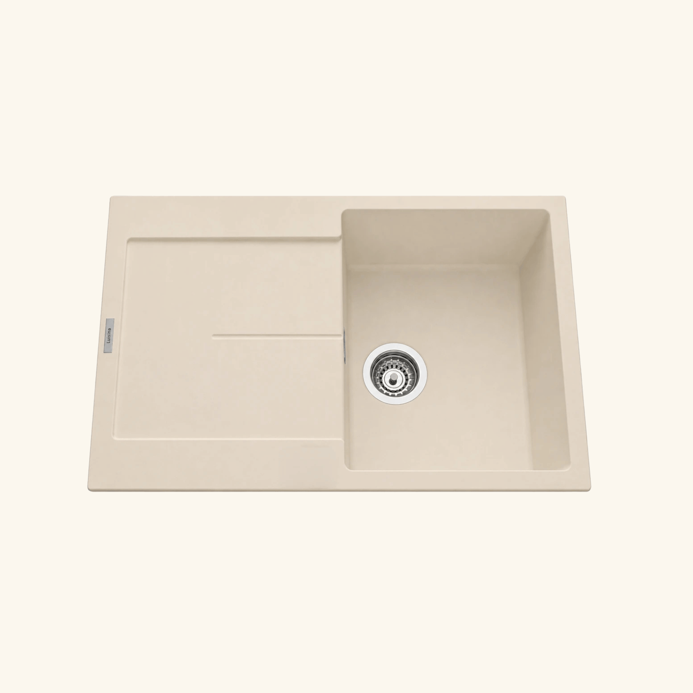 Évier granit beige Luisina TAM TAM 1 bac 1 égouttoir 79x50