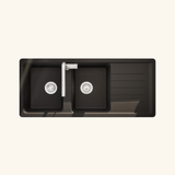 Évier granit noir Schock TOLEDO 2 bacs 1 égouttoir