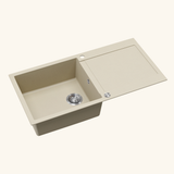 Evier granit beige Helika TESIS 1 grand bac - 1 égouttoir