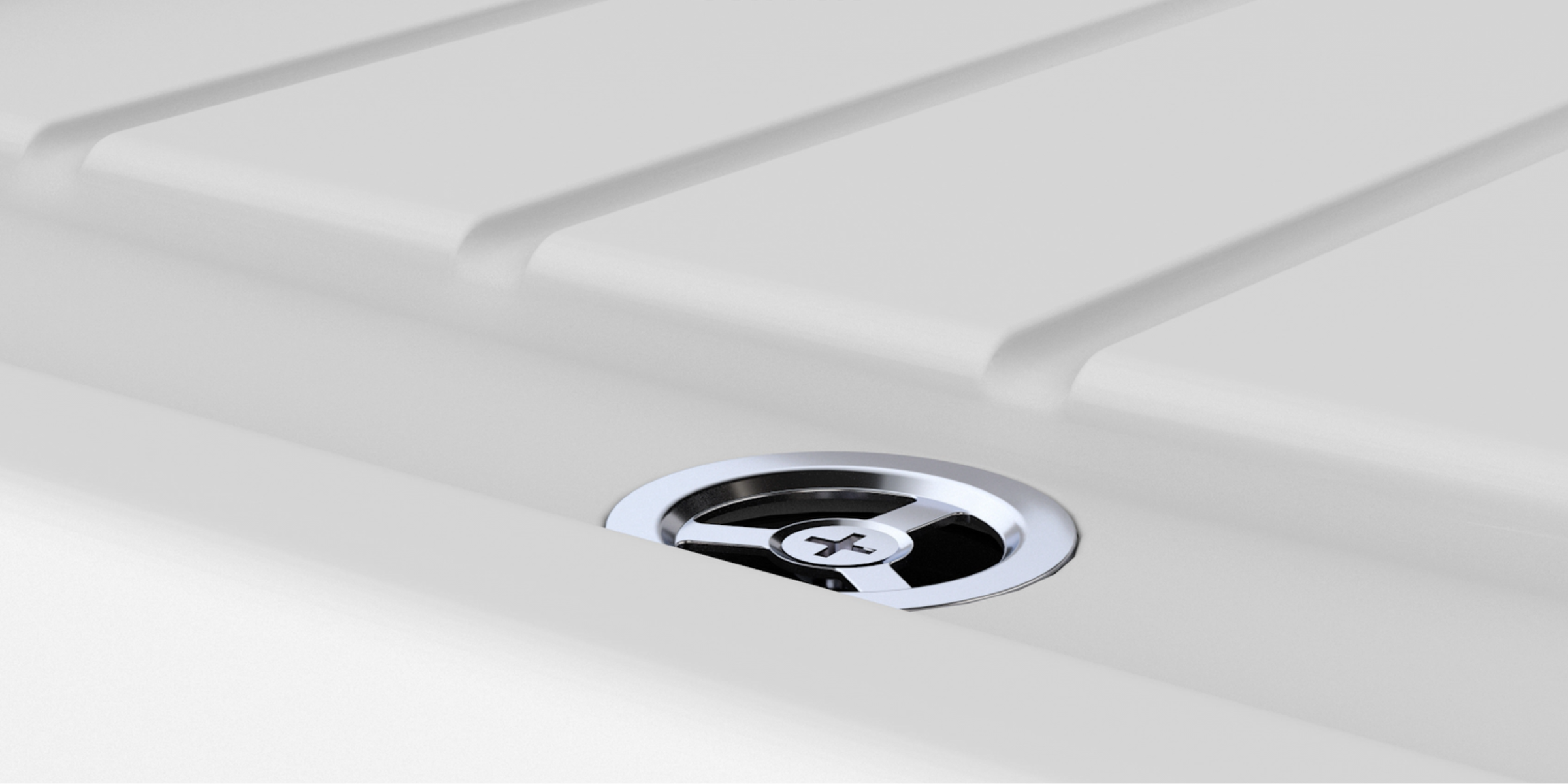 Évier en granit blanc Schock TYPOS avec grand bac et égouttoir, design moderne et pratique pour les cuisines contemporaines