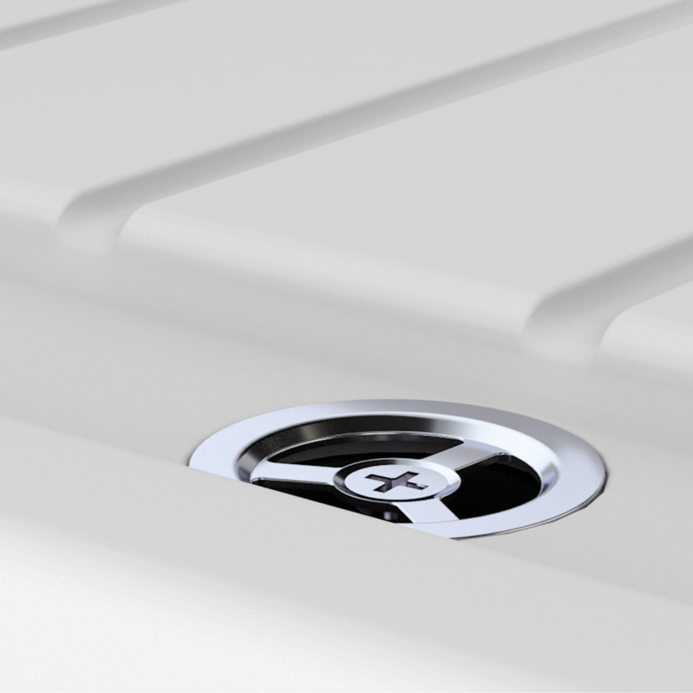 Évier granit blanc Schock TYPOS 1 grand bac 1 égouttoir