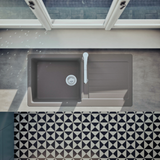 Évier granit gris Schock TYPOS 1 grand bac 1 égouttoir