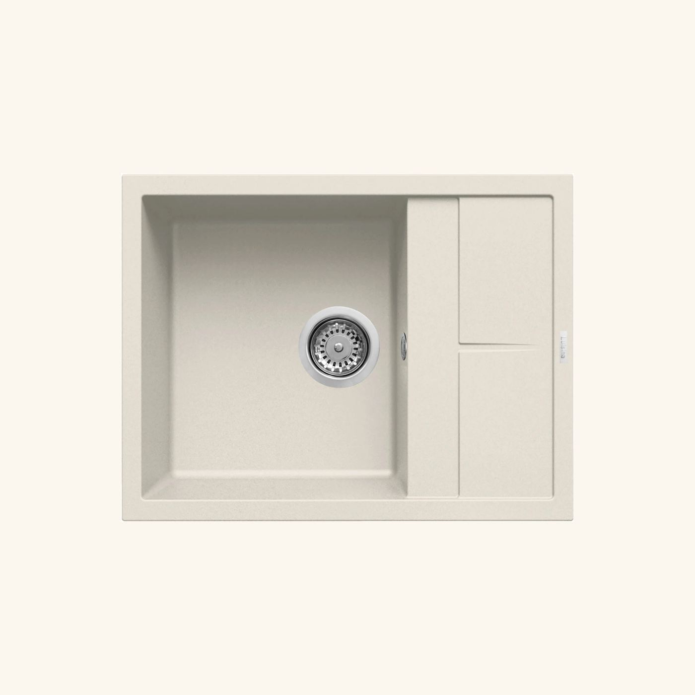Evier granit beige Luisina MAESTOSO 1 bac 1 petit égouttoir
