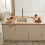 Evier granit beige Luisina MAESTOSO 1 bac 1 petit égouttoir