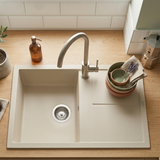 Evier granit beige Luisina MAESTOSO 1 bac 1 égouttoir