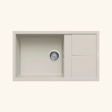 Evier granit beige Luisina MAESTOSO 1 grand bac 1 petit égouttoir 86x50
