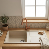 Evier granit beige Luisina MAESTOSO 1 grand bac 1 égouttoir
