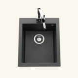 Évier granit noir moucheté Luisina QUADRILLE 1 bac 410x500