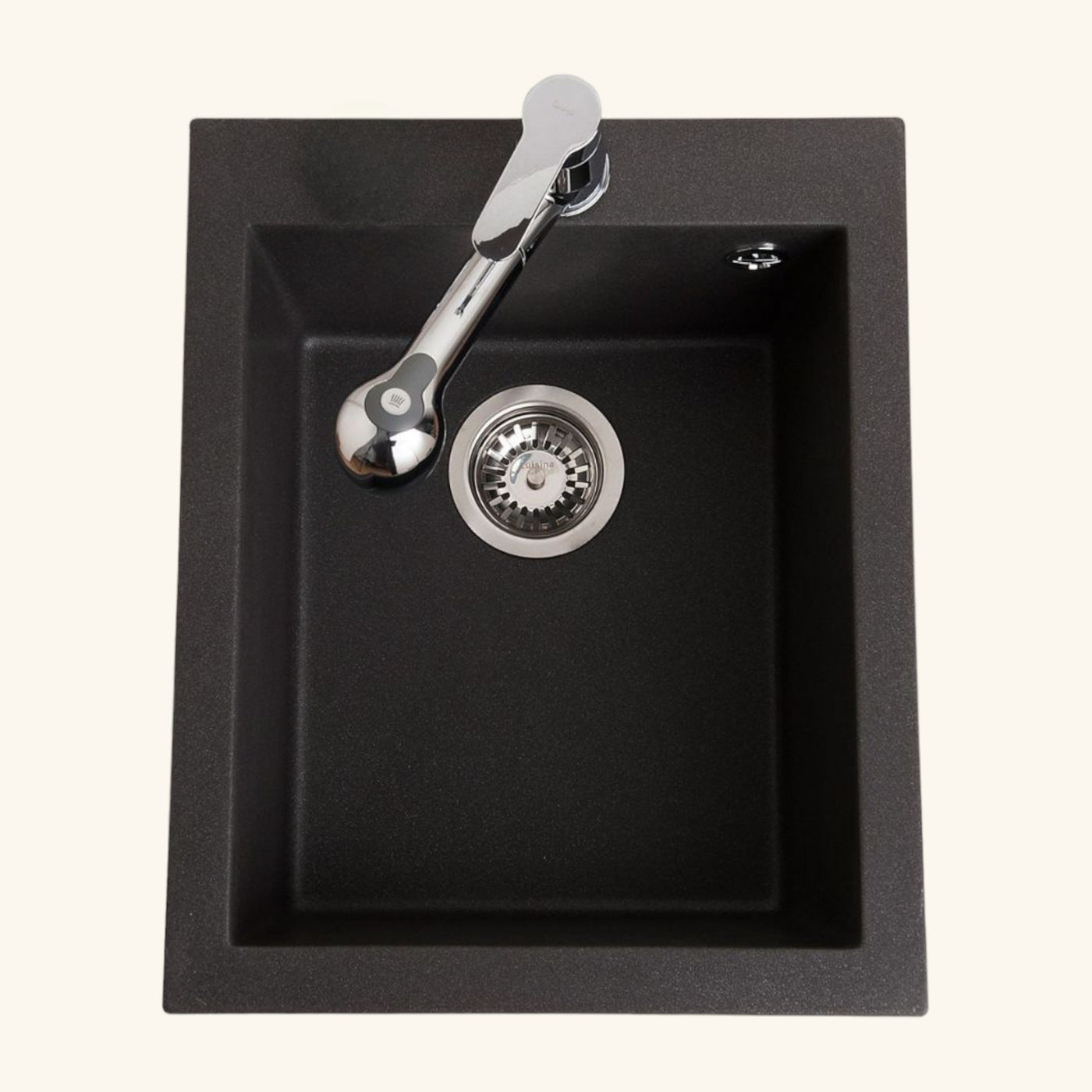 Évier granit noir moucheté Luisina QUADRILLE 1 bac 410x500