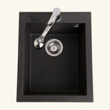 Évier granit noir moucheté Luisina QUADRILLE 1 bac 410x500