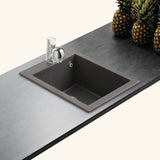 Évier granit noir moucheté Luisina QUADRILLE 1 bac 410x500