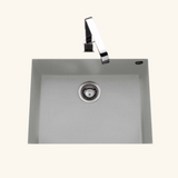 Évier sous-plan granit gris métal Luisina QUADRILLE 1 bac 580x440